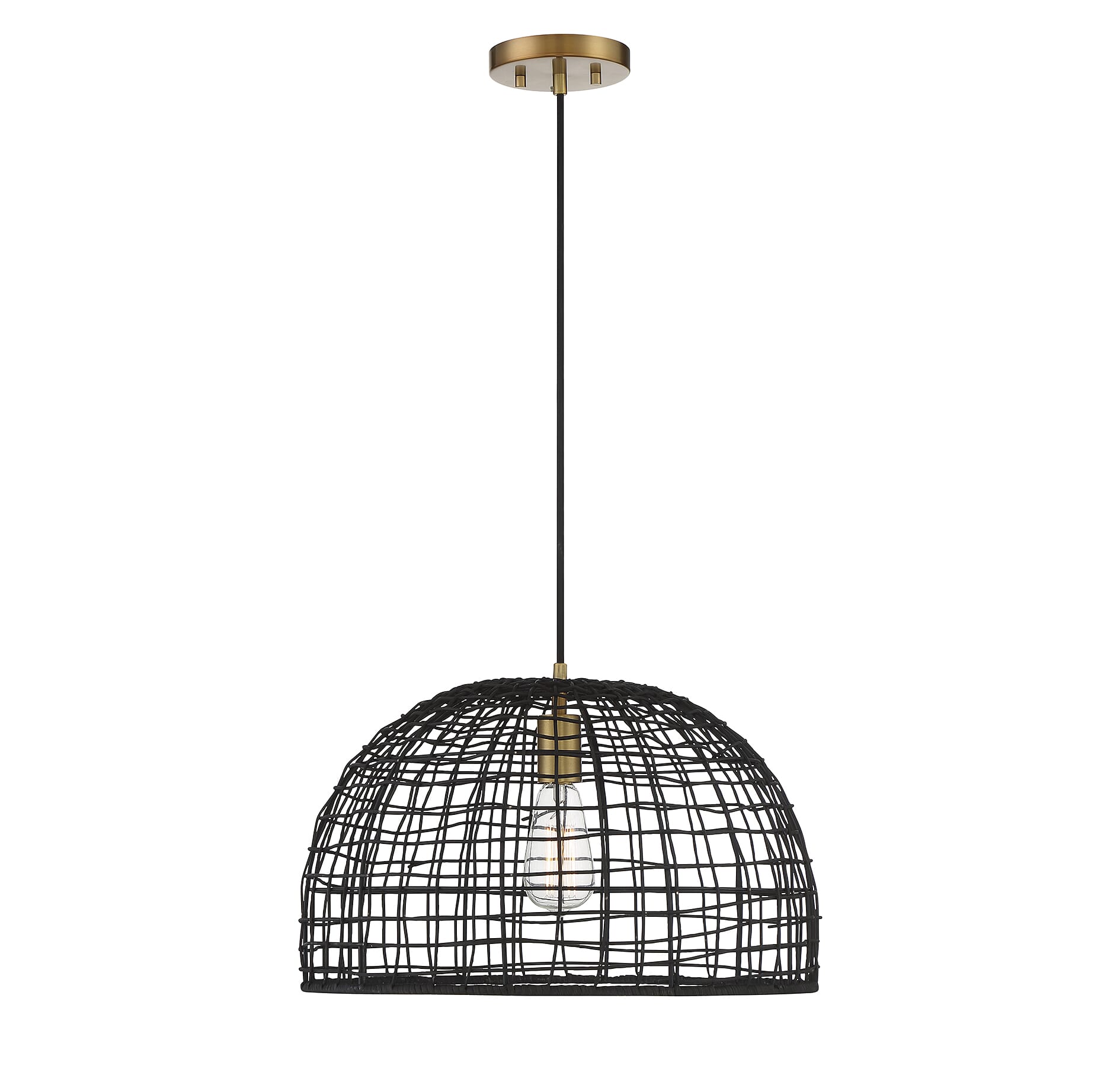 Trade Winds Miriam Pendant in Black with Natural Brass