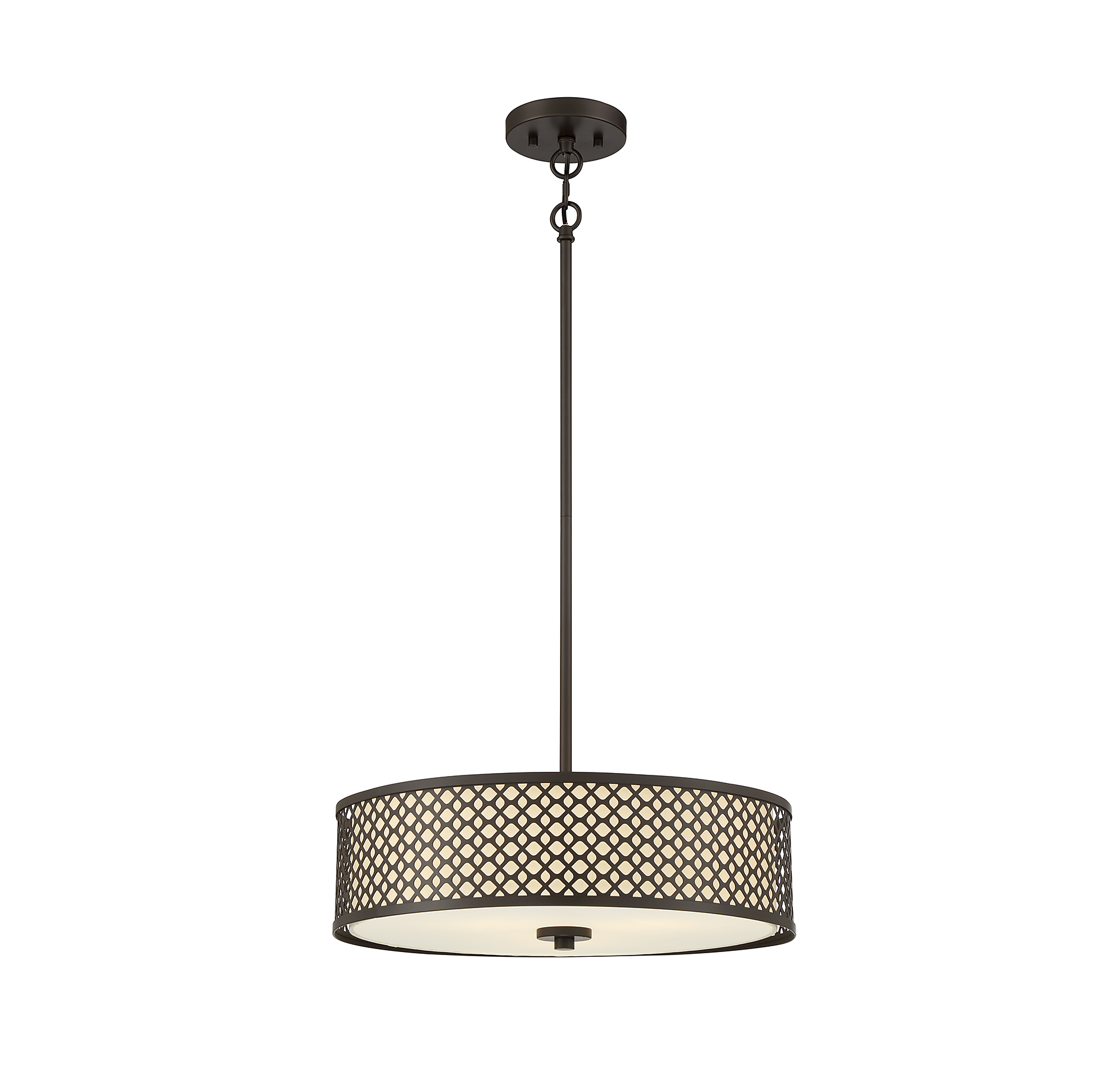 Trade Winds Regina 3-Light Drum Pendant in Oil Rubbed Bronze