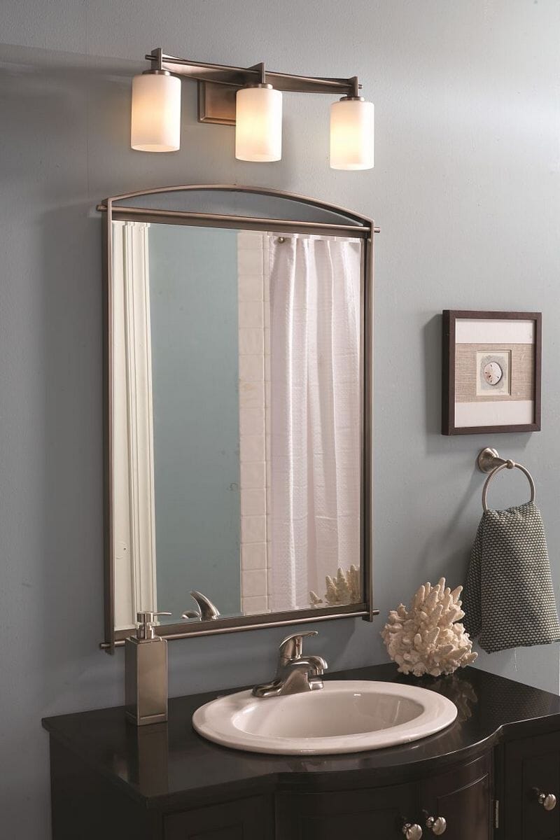 Quoizel Taylor 3-Light 8" Bathroom Vanity Light in Antique Nickel