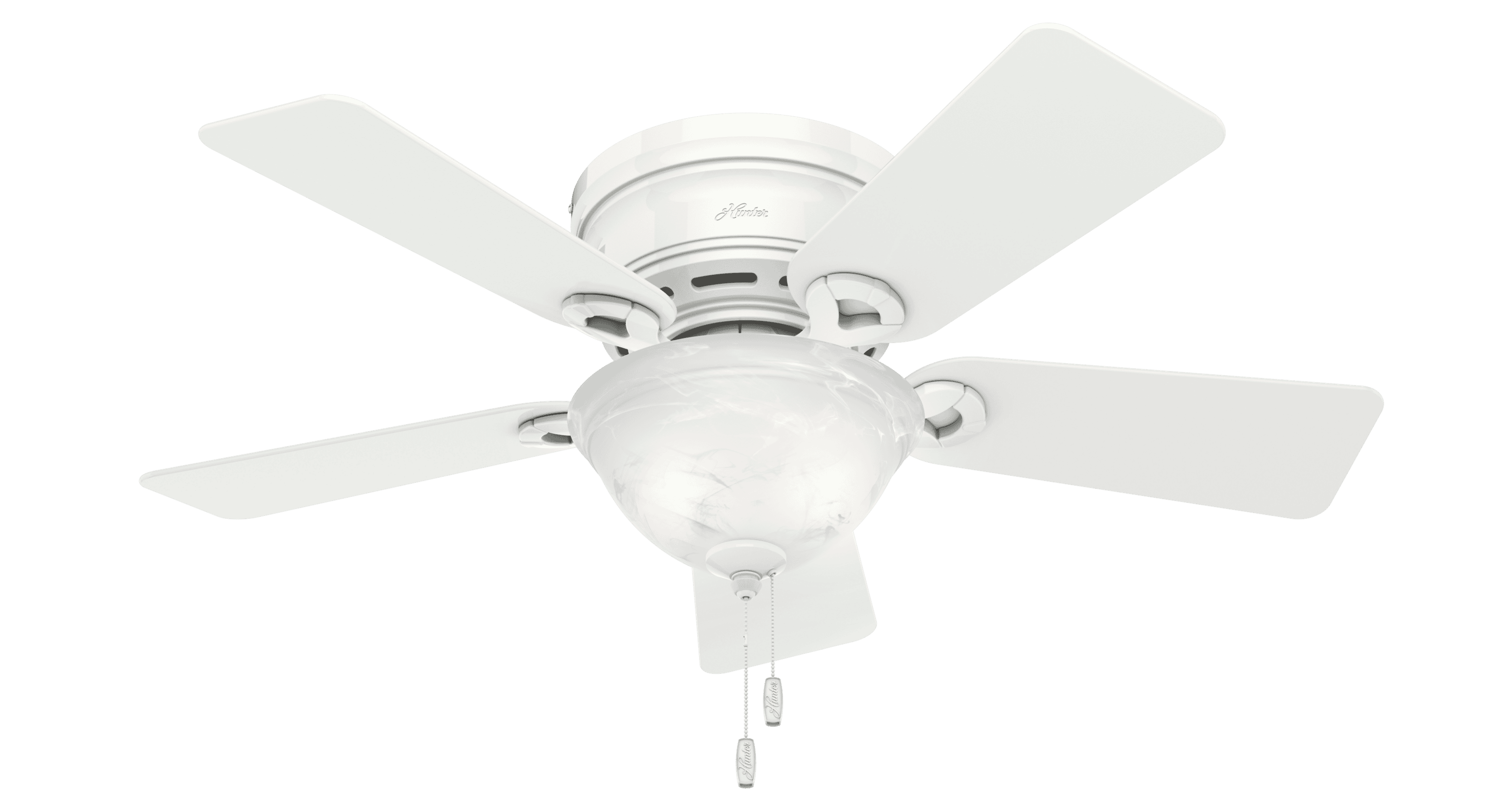 Hunter Conroy 2-Light 42" Indoor Flush Mount Ceiling Fan in Snow White