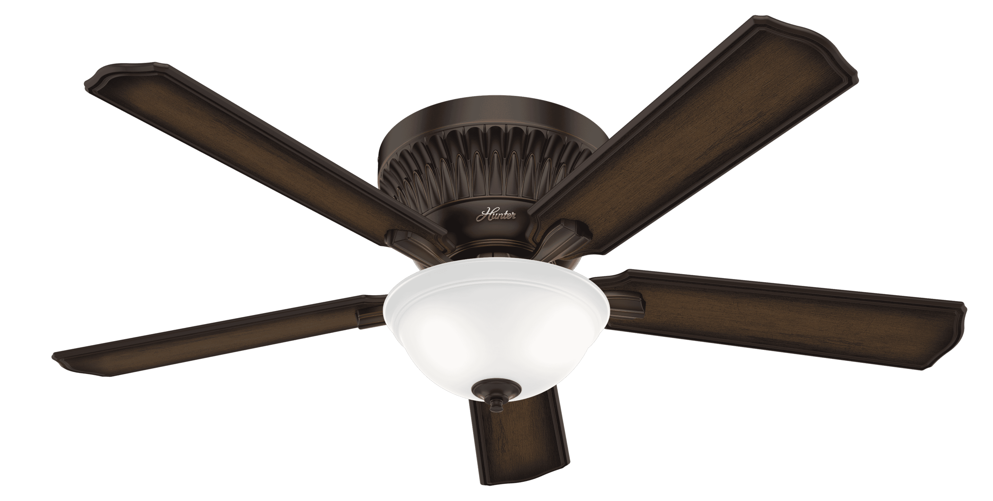 Hunter Chauncey 2-Light 54" Indoor Flush Mount Ceiling Fan in Onyx Bengal