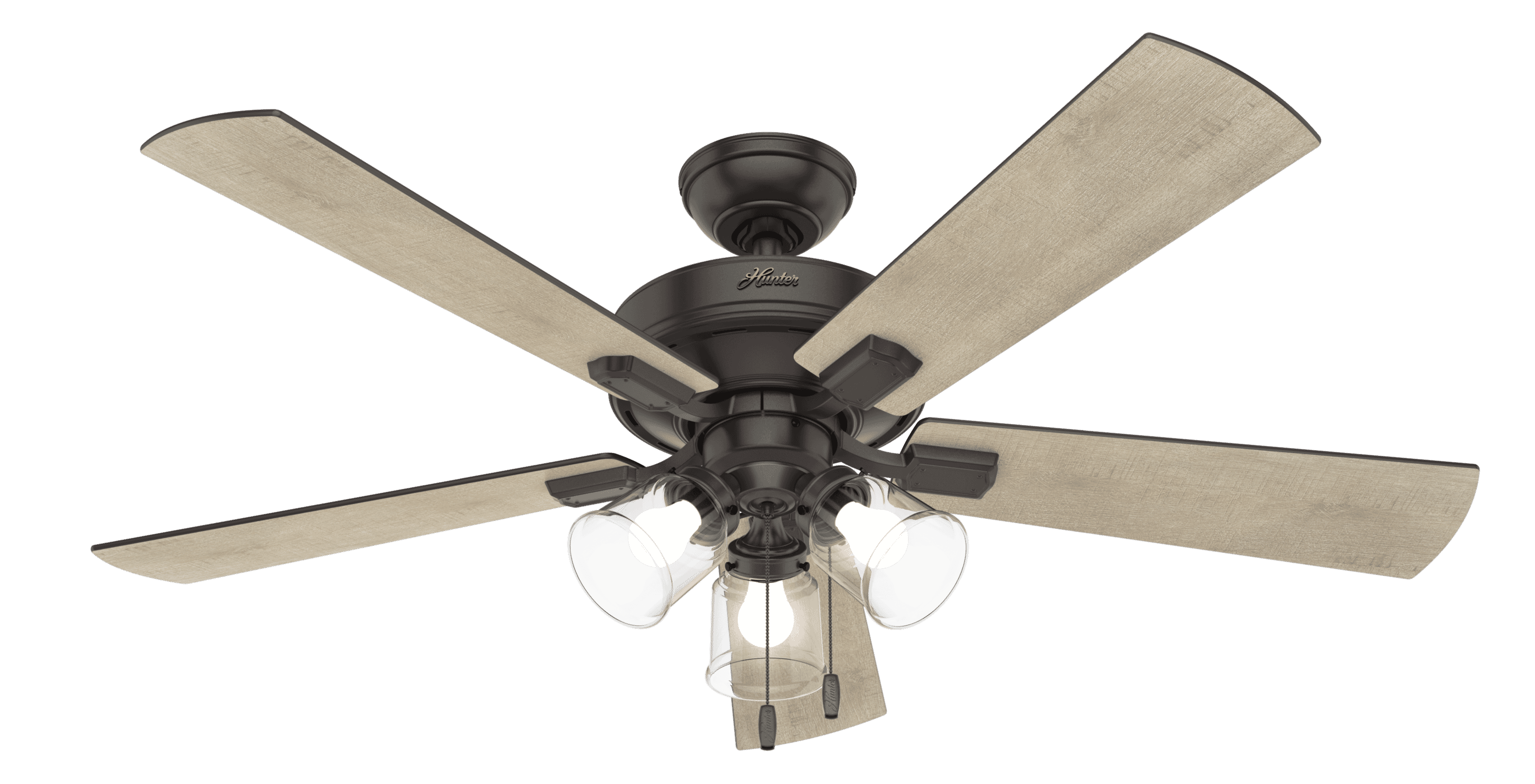 Hunter Crestfield 3-Light 52" Indoor Ceiling Fan in Noble Bronze