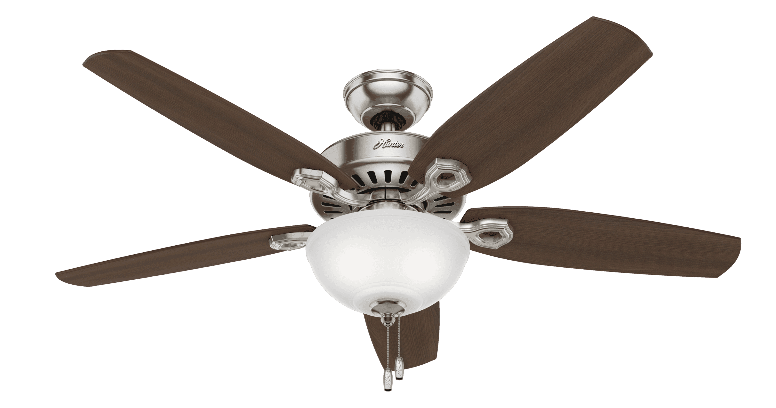 Hunter Builder Deluxe 2-Light 52" Indoor Ceiling Fan in Brushed Nickel