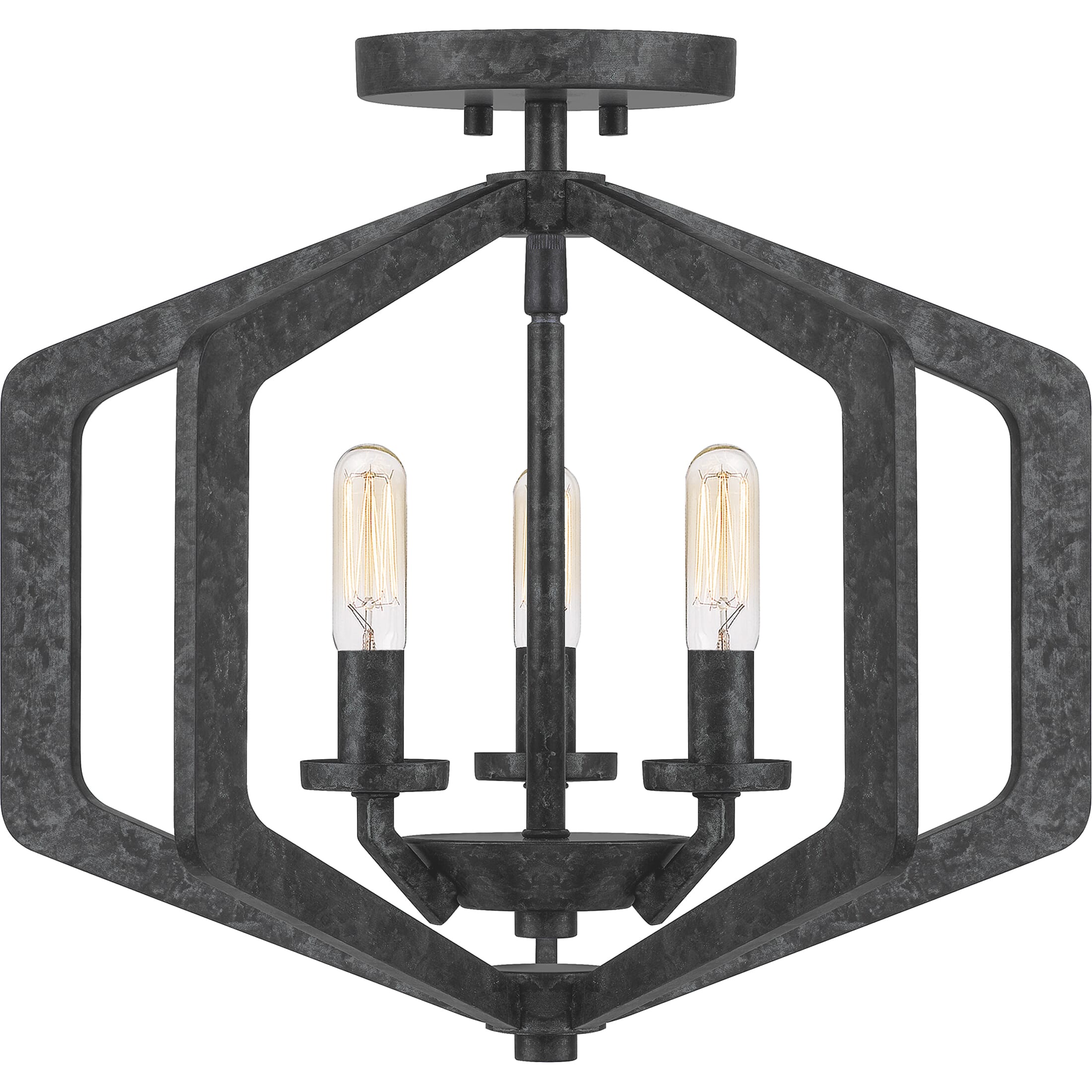 Quoizel Vanguard 3-Light 16" Ceiling Light in Old Black Finish