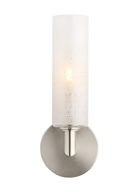 Tech Vetra 13" Wall Sconce in Satin Nickel and Linen