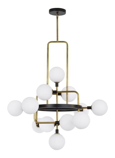 Tech Viaggio 12-Light 3000K LED Chandelier in Opal/Brass