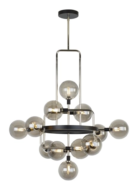 Tech Viaggio Chandelier in Smoke/Polished Nickel