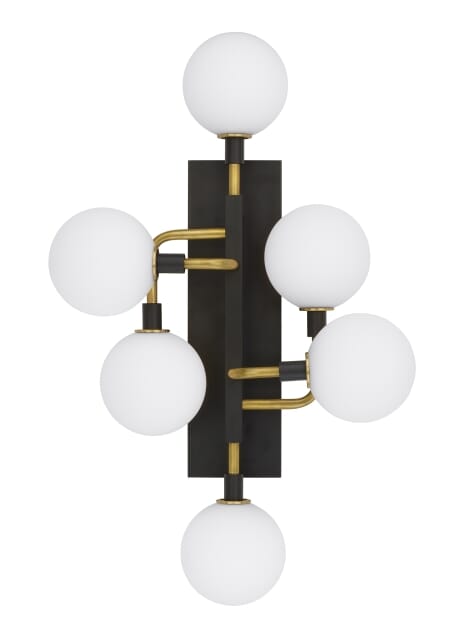 Tech Viaggio 6-Light 3000K LED 27" Wall Sconce in Opal/Brass