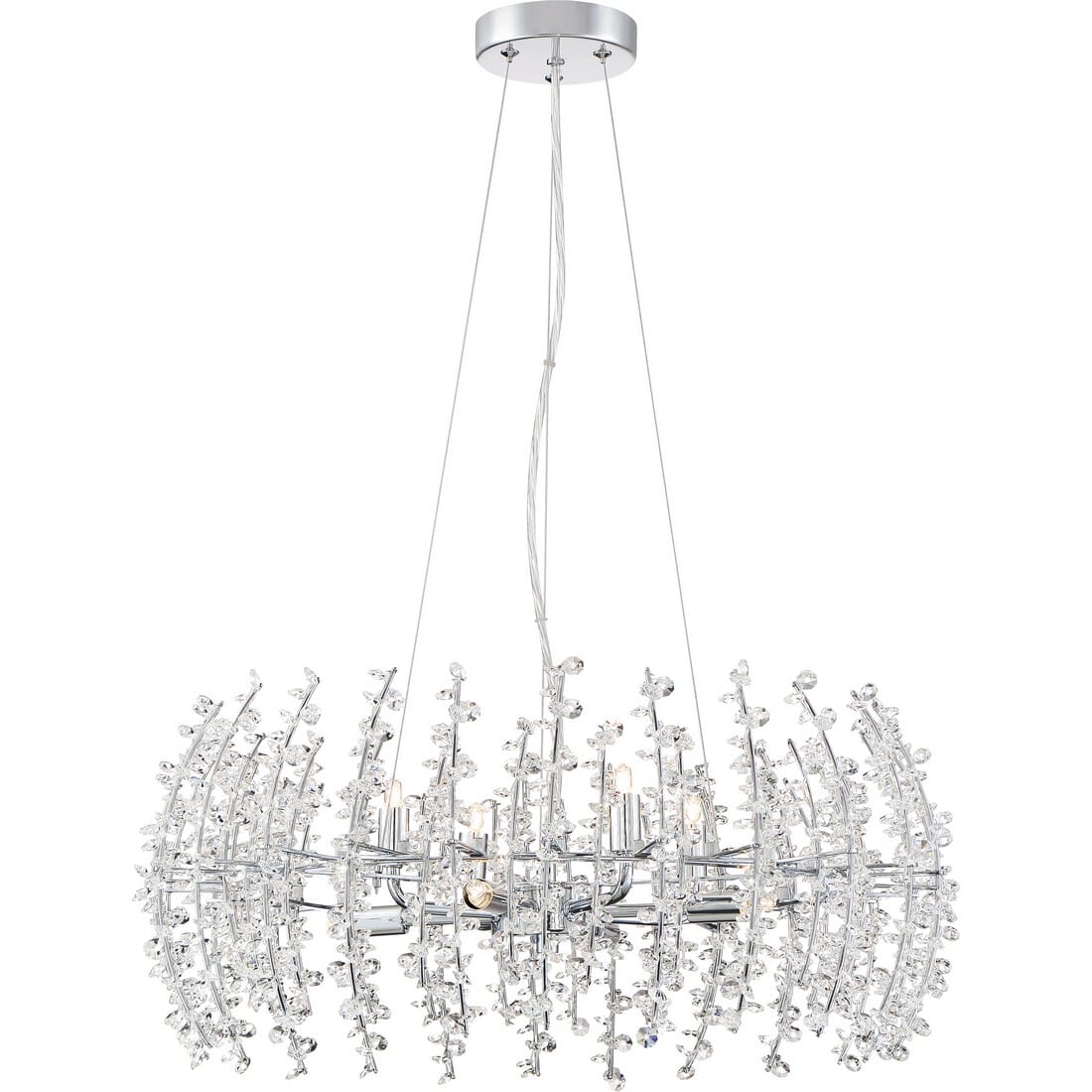 Quoizel Valla 8-Light 23" Pendant Light in Polished Chrome