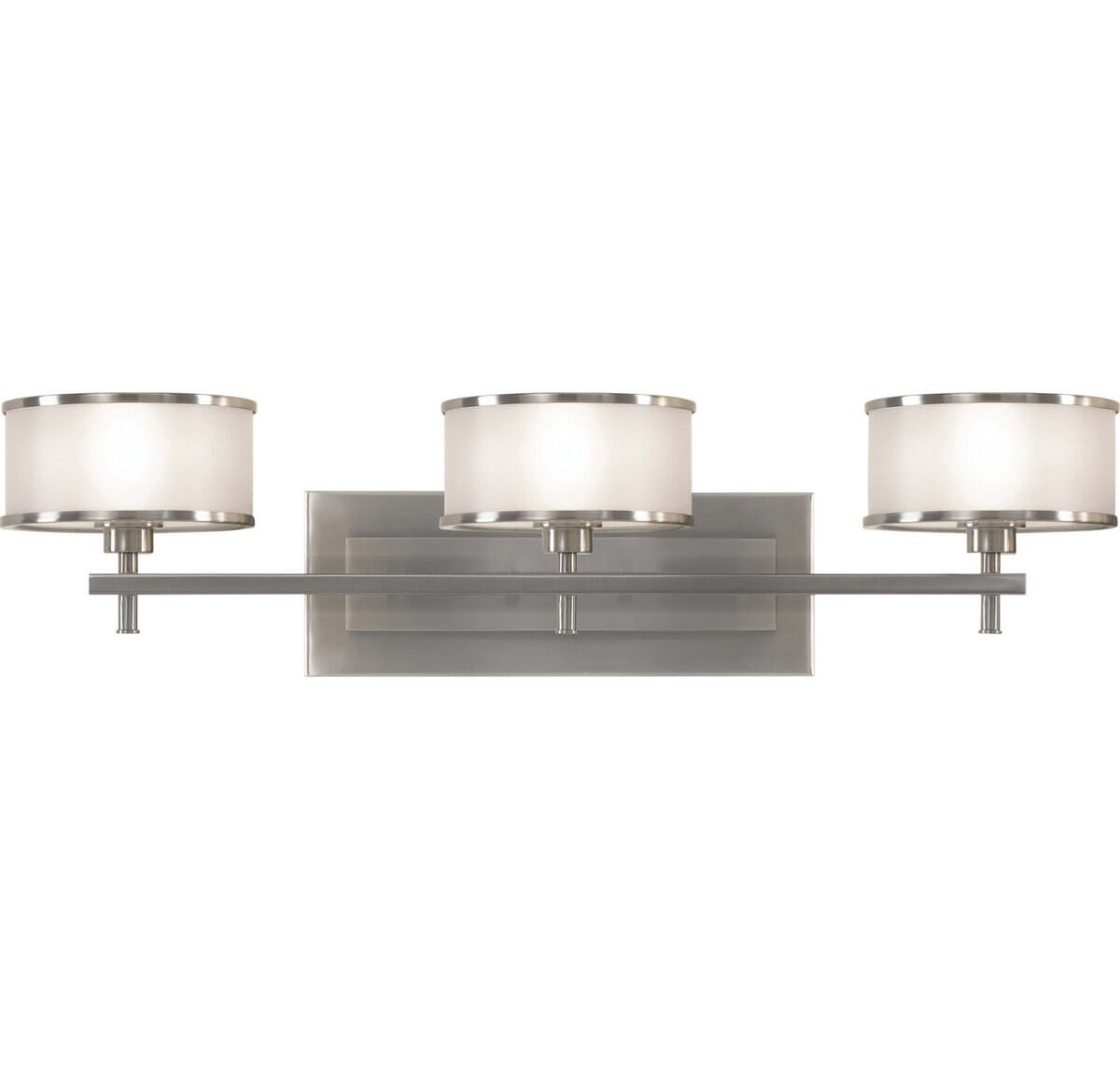 Sea Gull Lighting Casual Luxury 3-Light Bathroom Vanity Light in Brushed Steel