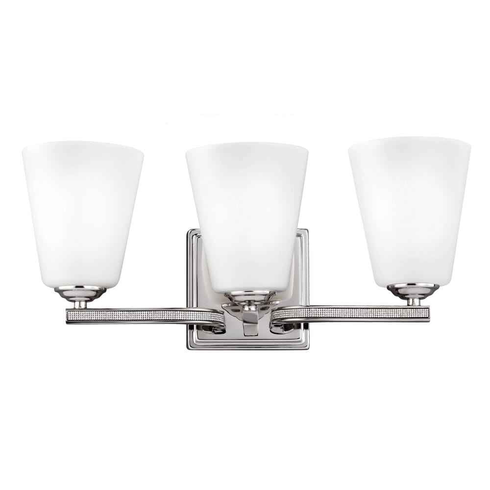 Feiss Pave 3-Light Bathroom Vanity Light in Polished Nickel