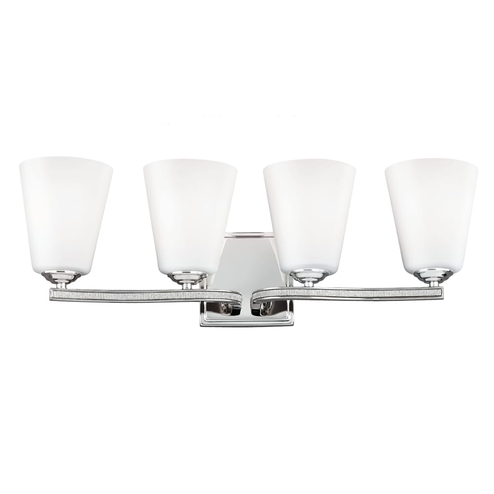 Feiss Pave 4-Light Bathroom Vanity Light in Polished Nickel