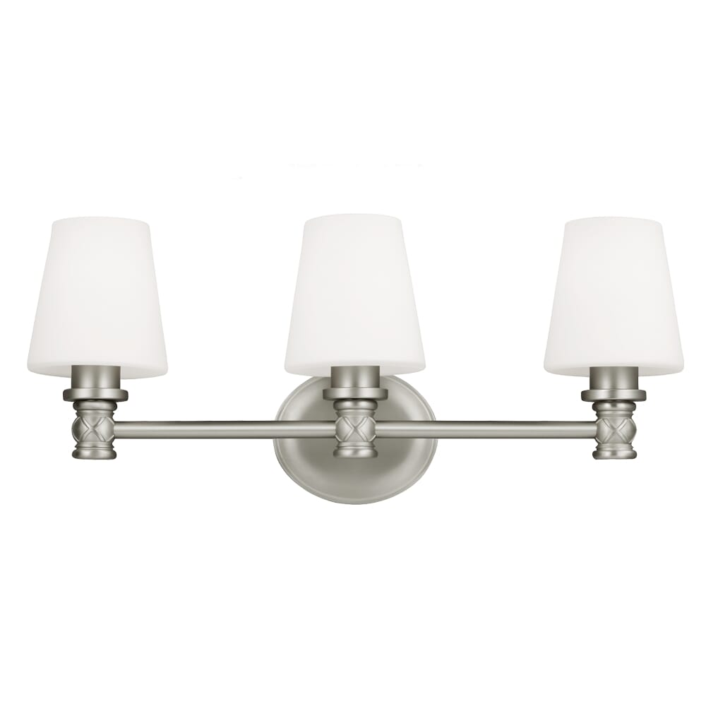 Feiss Xavierre 3-Light Bathroom Vanity Light in Satin Nickel