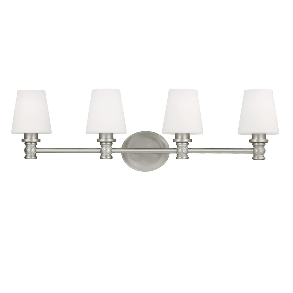 Feiss Xavierre 4-Light Bathroom Vanity Light in Satin Nickel