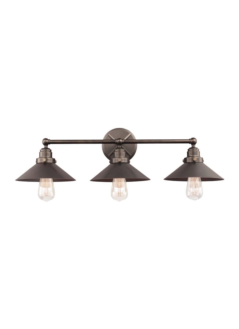 Feiss Hooper 31.5" 3-Light Bathroom Vanity Light in Antique Bronze