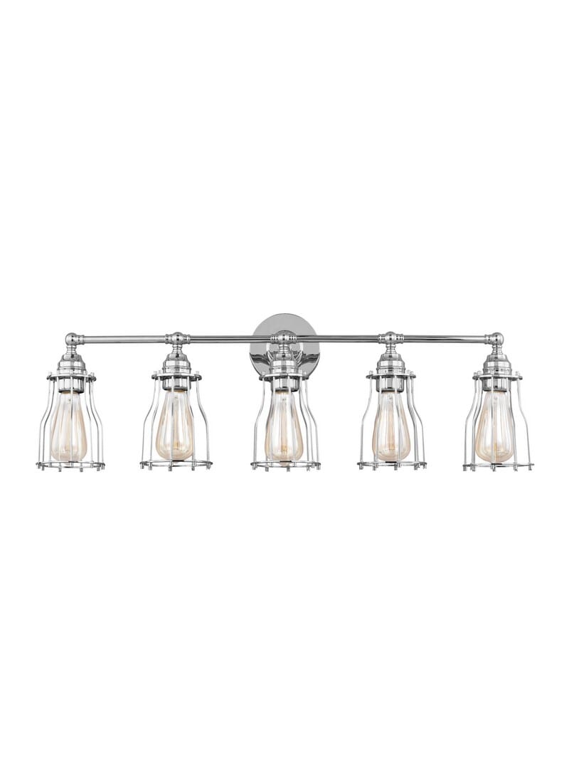 Feiss Calgary 32.5" 5-Light Bathroom Vanity Light in Chrome