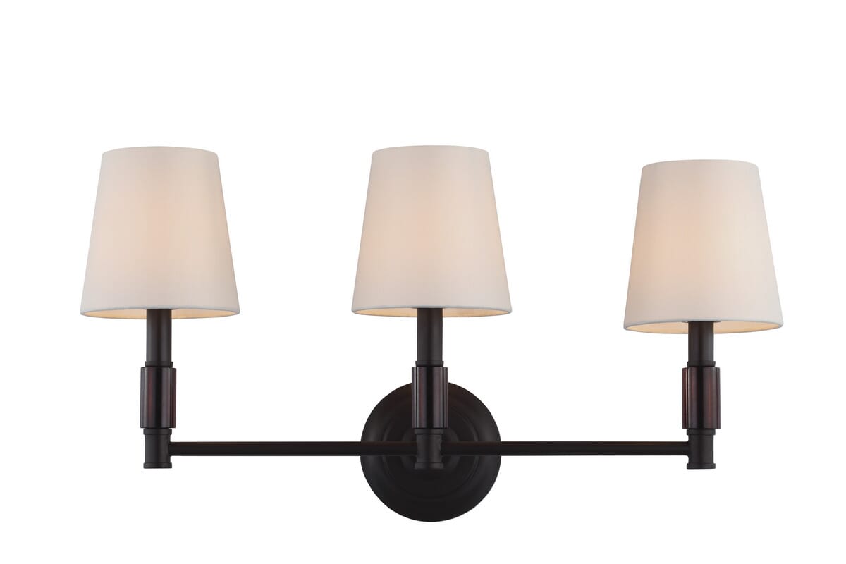 Feiss Lismore 3-Light Oil Rubbed Bronze Bathroom Vanity Light Strip