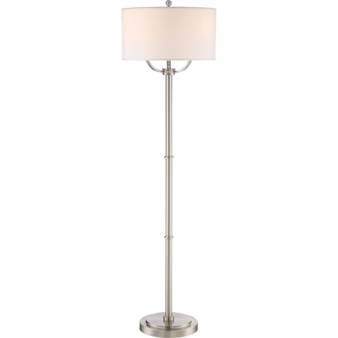 Quoizel Broadway 3-Light 62" Floor Lamp in Brushed Nickel