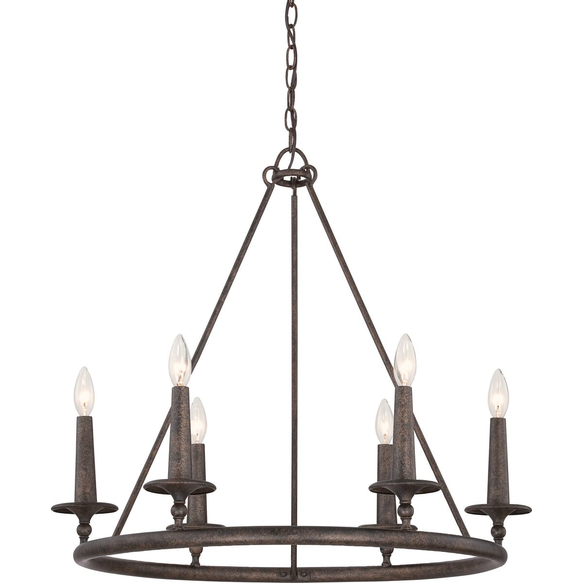 Quoizel Voyager 6-Light 26" Transitional Chandelier in Malaga