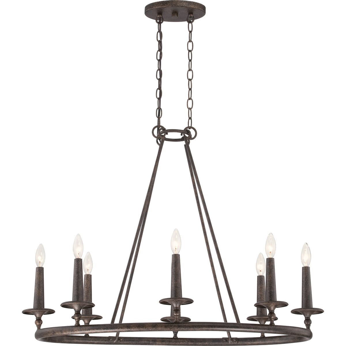 Quoizel Voyager 8-Light 27" Transitional Chandelier in Malaga