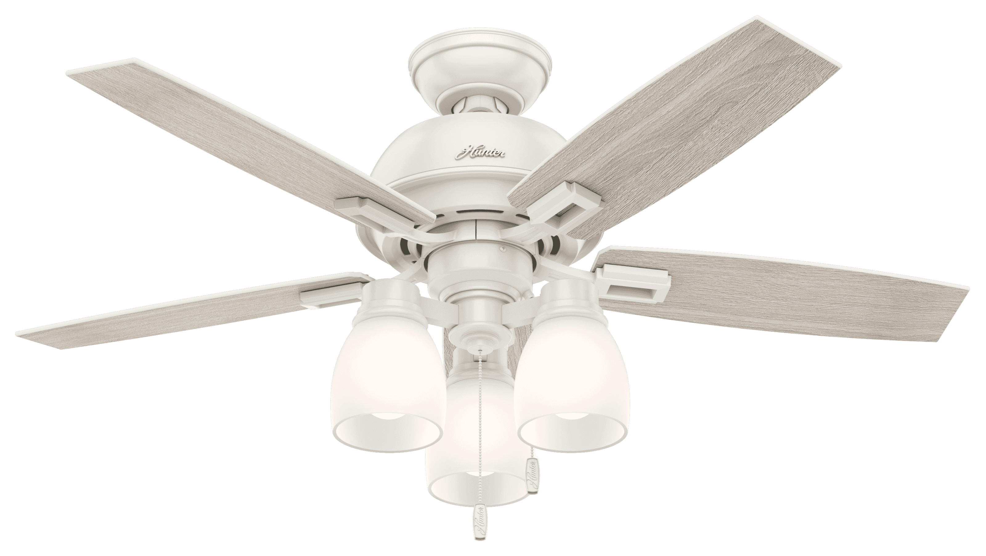 Hunter Donegan 3-Light 44" Indoor Ceiling Fan in Fresh White