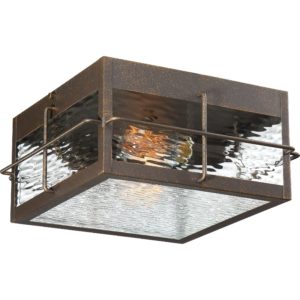 Quoizel Ward 2-Light 12" Outdoor Ceiling Light in Gilded Bronze