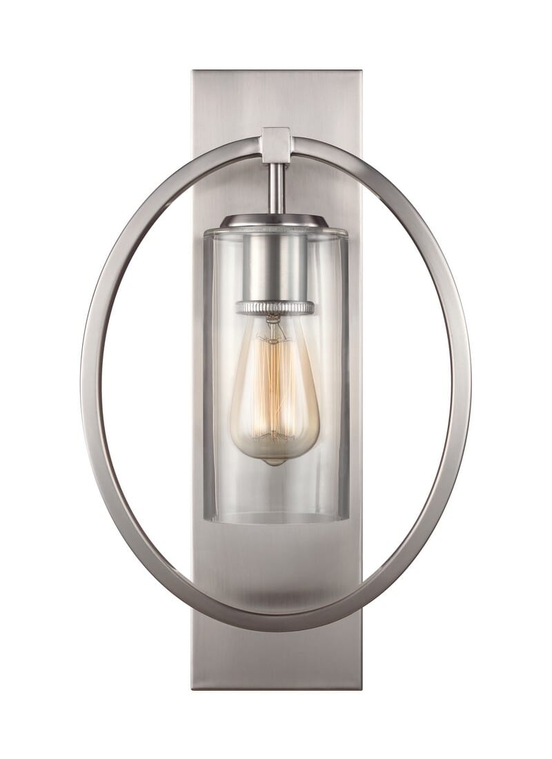 Feiss Marlena 18" Clear Glass Wall Sconce in Satin Nickel