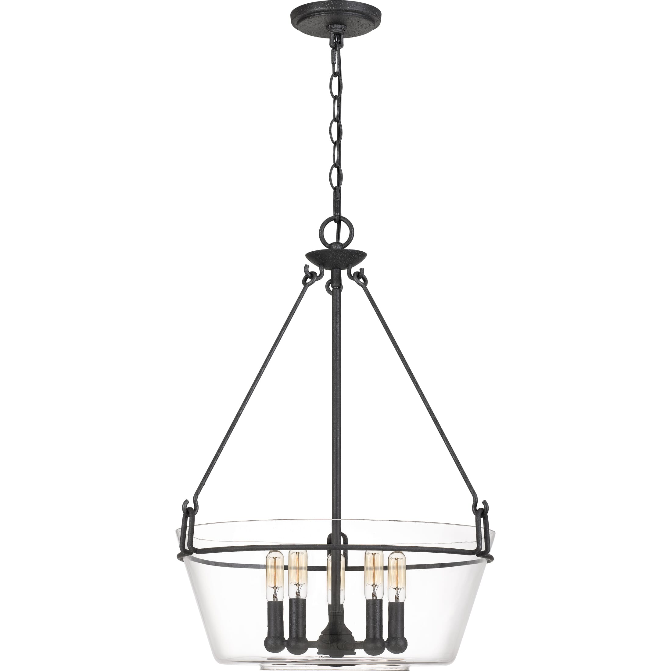 Quoizel Wells 5-Light 19" Pendant Light in Grey Ash