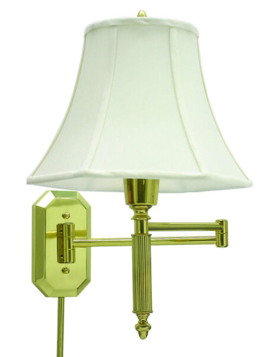 House of Troy Swing-Arm Wall Lamp in Polished Brass Finish