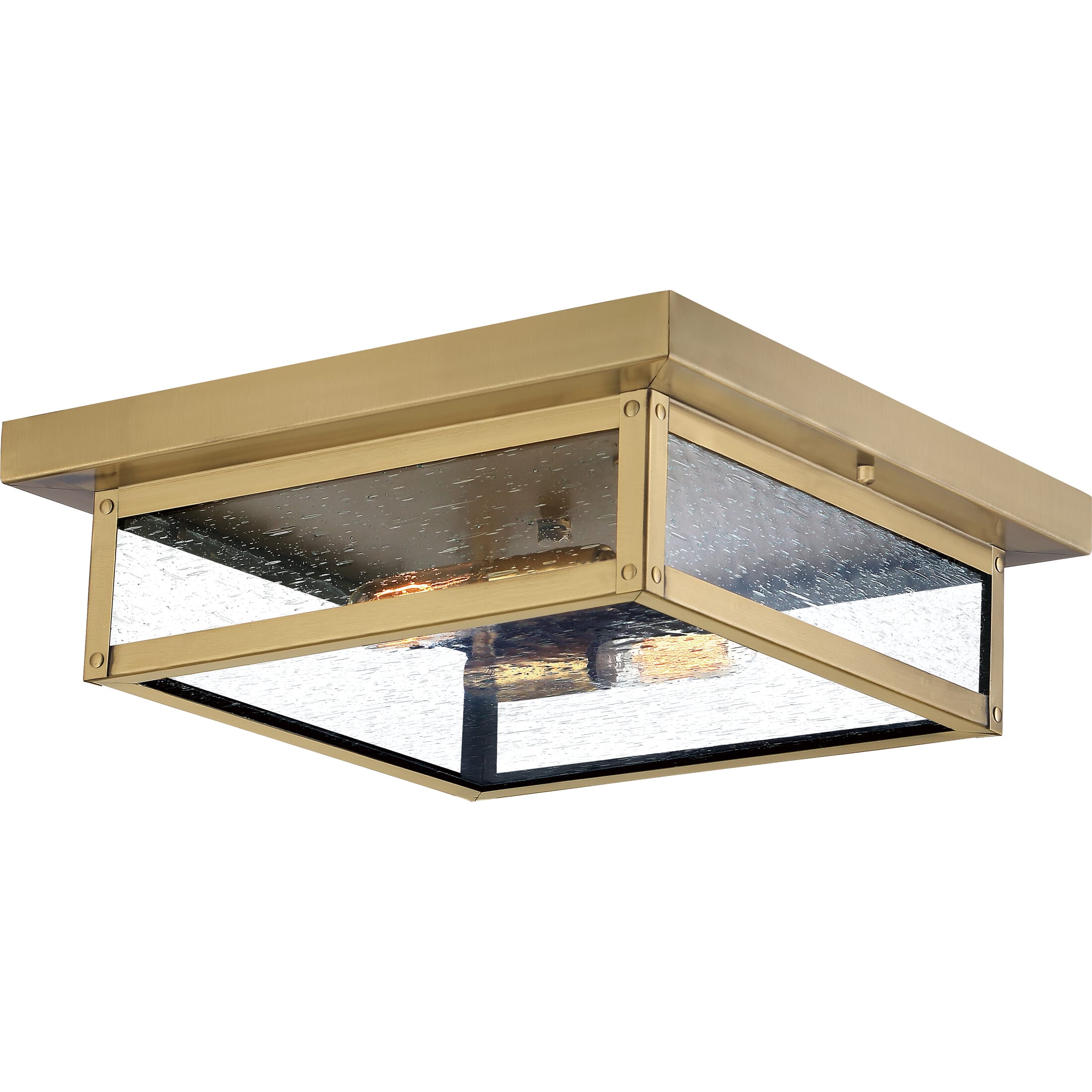 Quoizel Westover 2-Light 12" Outdoor Ceiling Light in Antique Brass