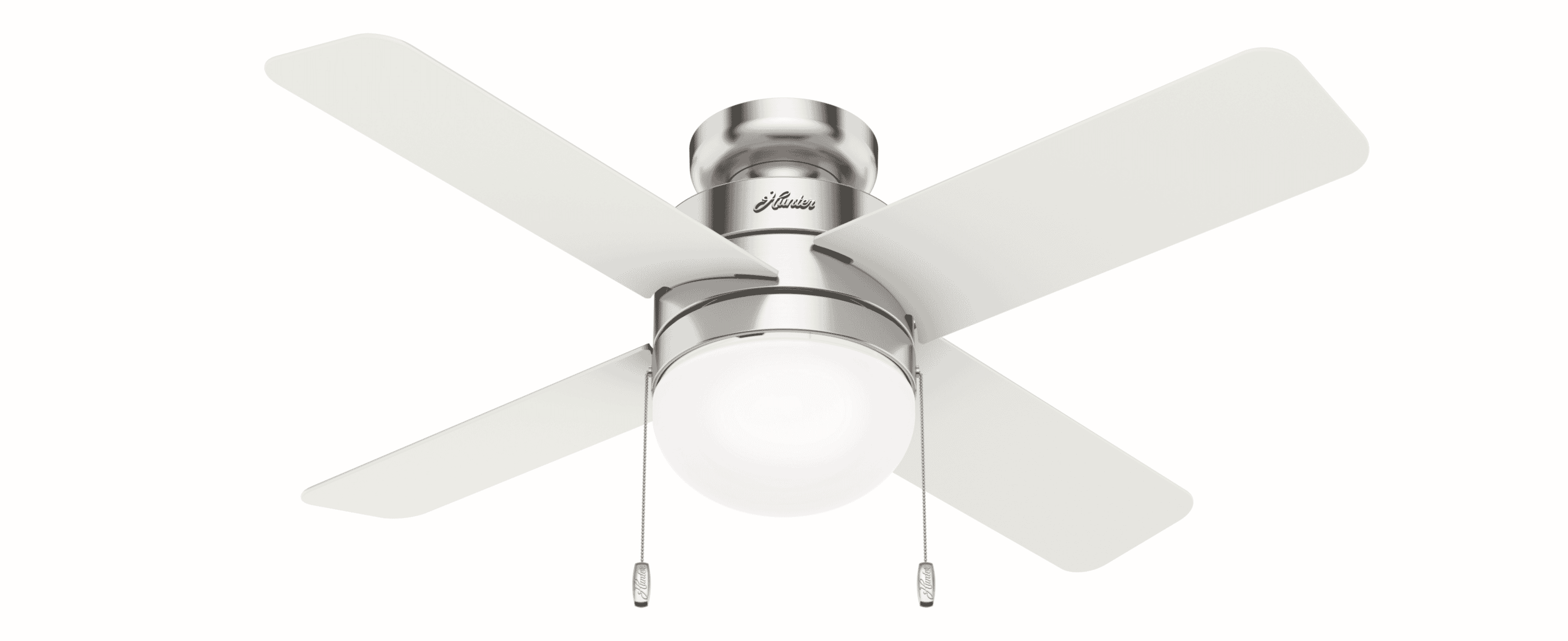 Hunter Timpani 2-Light 44" Indoor Flush Mount Ceiling Fan in Brushed Nickel