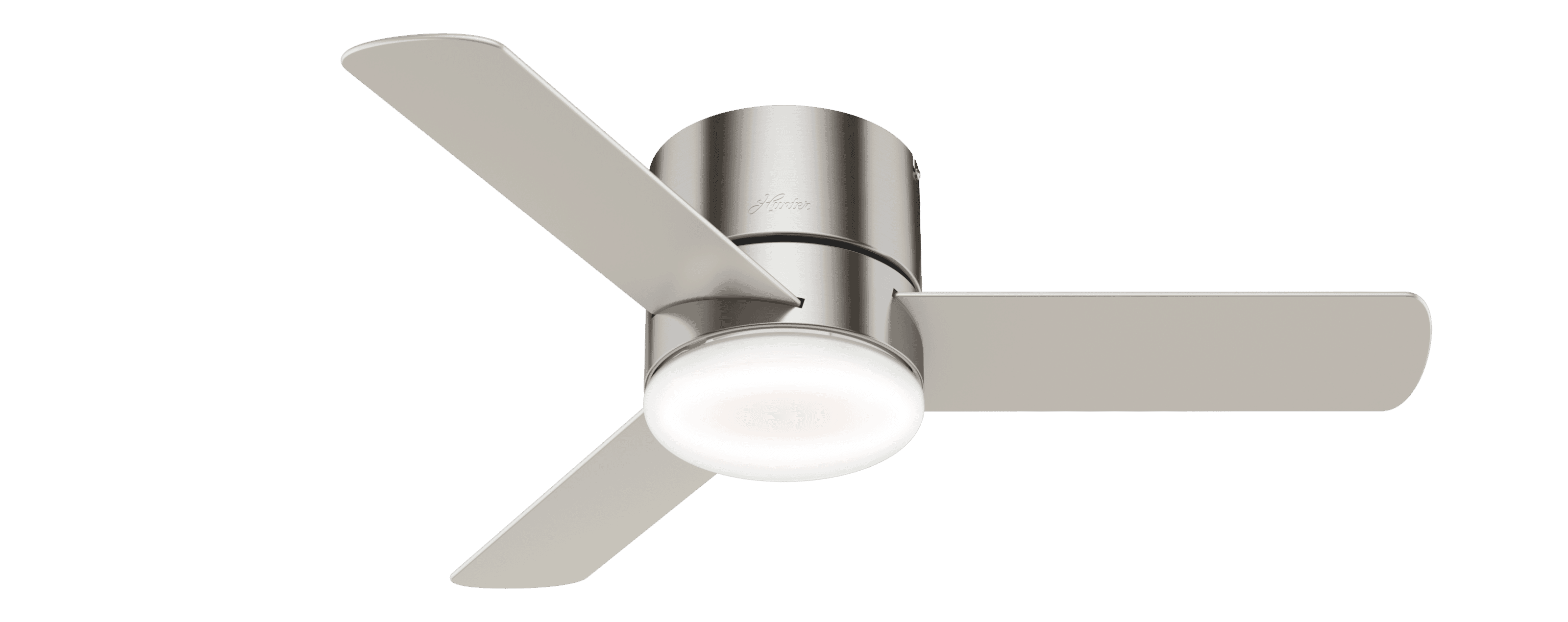 Hunter Minimus 44" Indoor Flush Mount Ceiling Fan in Brushed Nickel