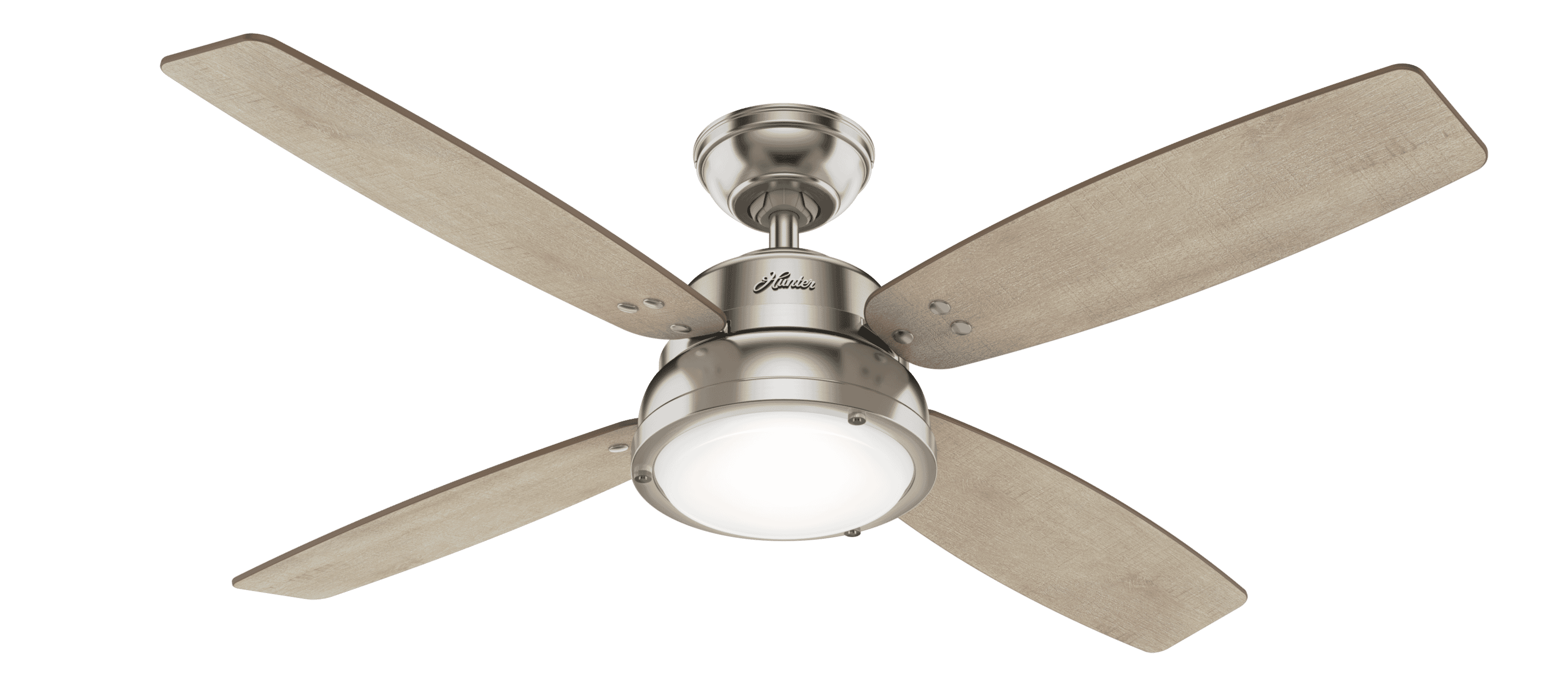 Hunter Wingate 2-Light 52" Indoor Ceiling Fan in Brushed Nickel