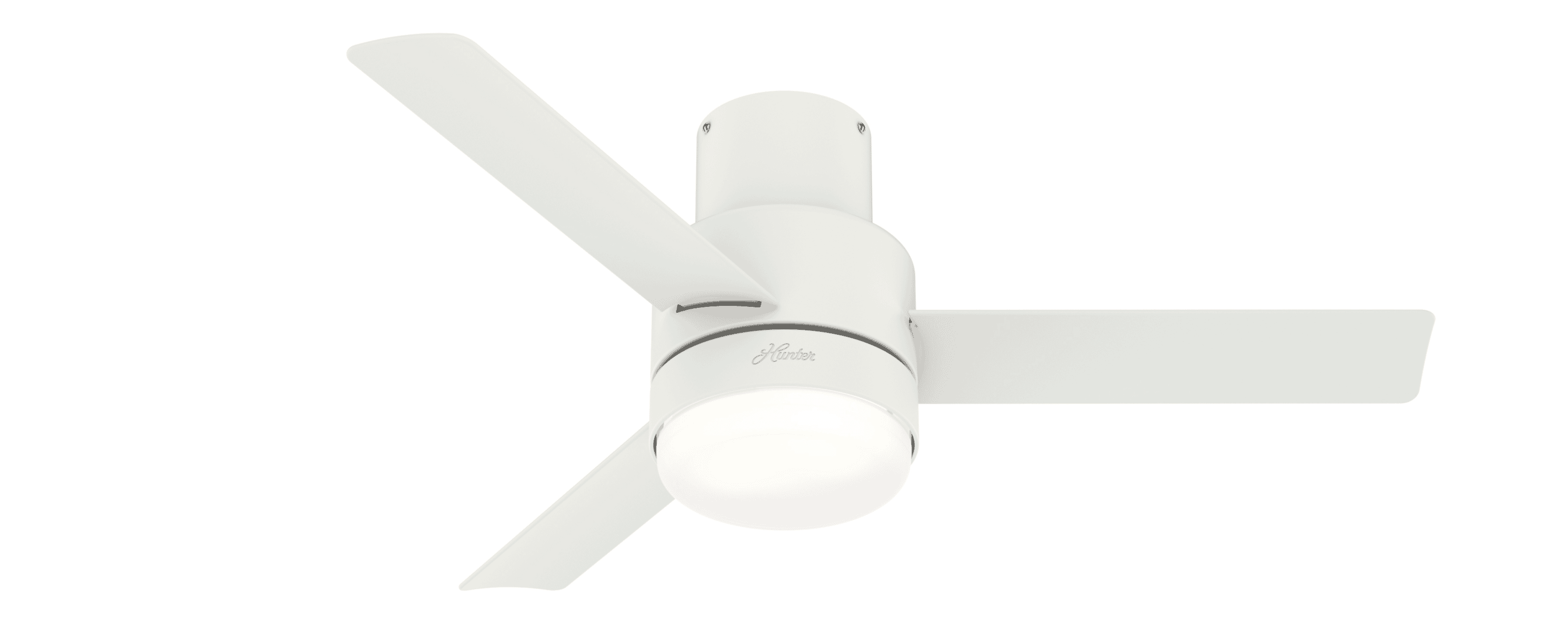 Hunter Gilmour 2-Light 44" Indoor Flush Mount Ceiling Fan in Matte White