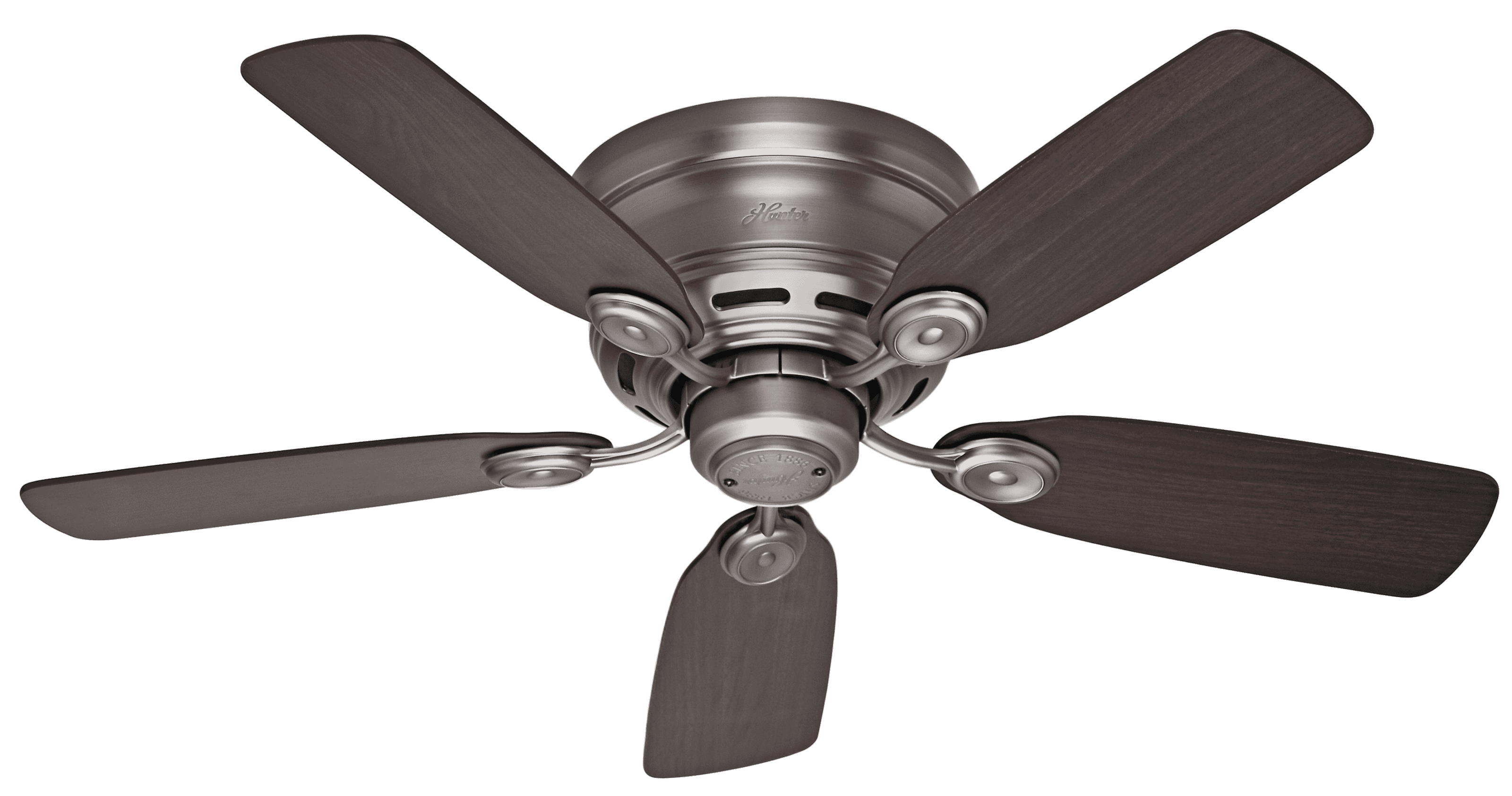 Hunter Low Profile IV 42" Indoor Flush Mount Ceiling Fan in Antique Pewter