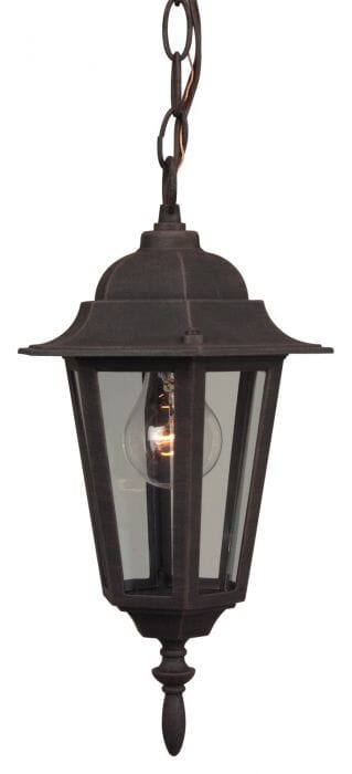 Craftmade Straight Glass 13" Outdoor Hanging Light in Rust