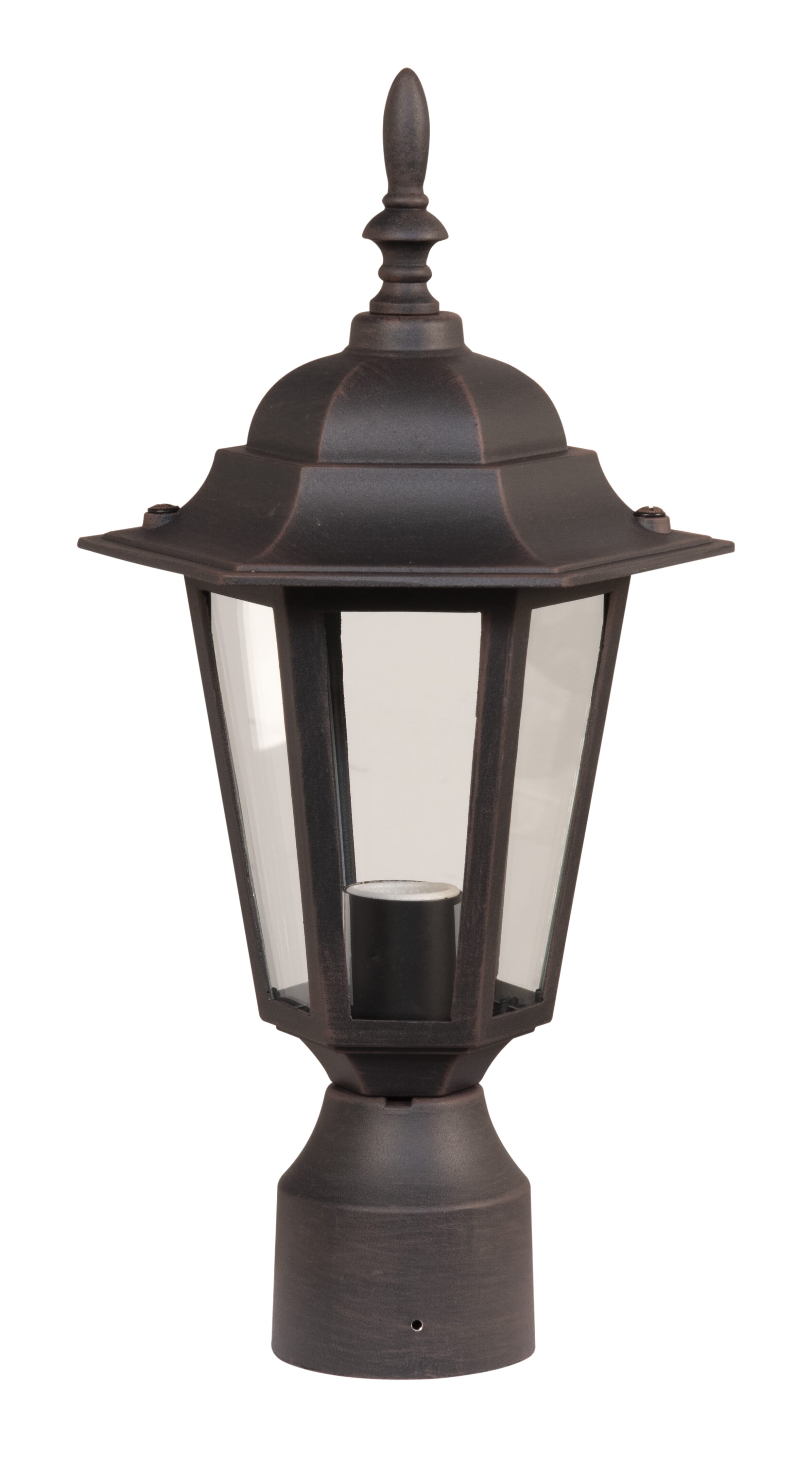 Craftmade Straight Glass 16" Outdoor Post Light in Rust