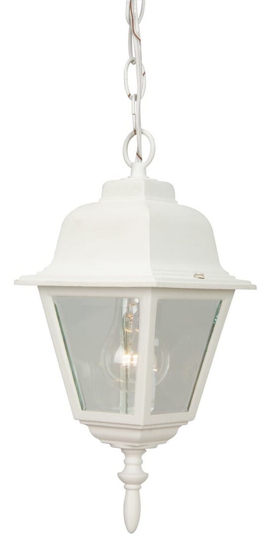 Craftmade Coach Lights 6" Clear Beveled Glass Pendant in Matte White