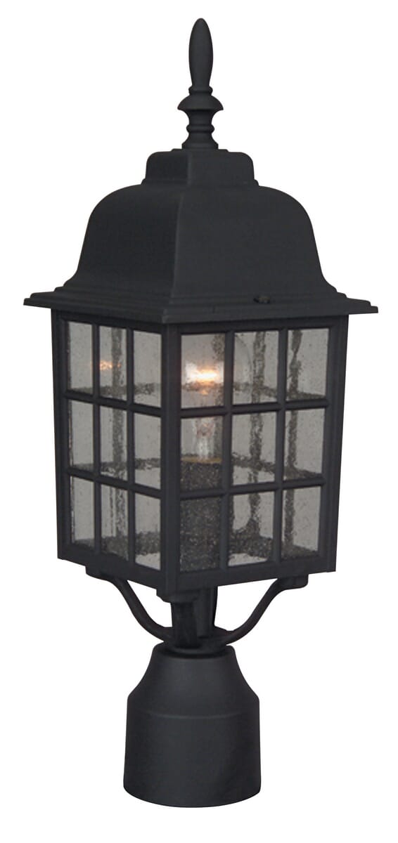 Exteriors by Craftmade Outdoor Grid Cage Cast Aluminum Large Post Mount in Matte Black