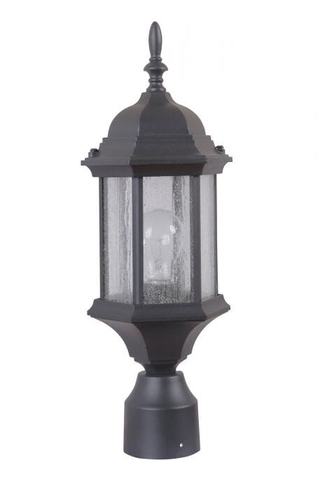 Craftmade Hex Style 18" Outdoor Post Light in Textured Matte Black