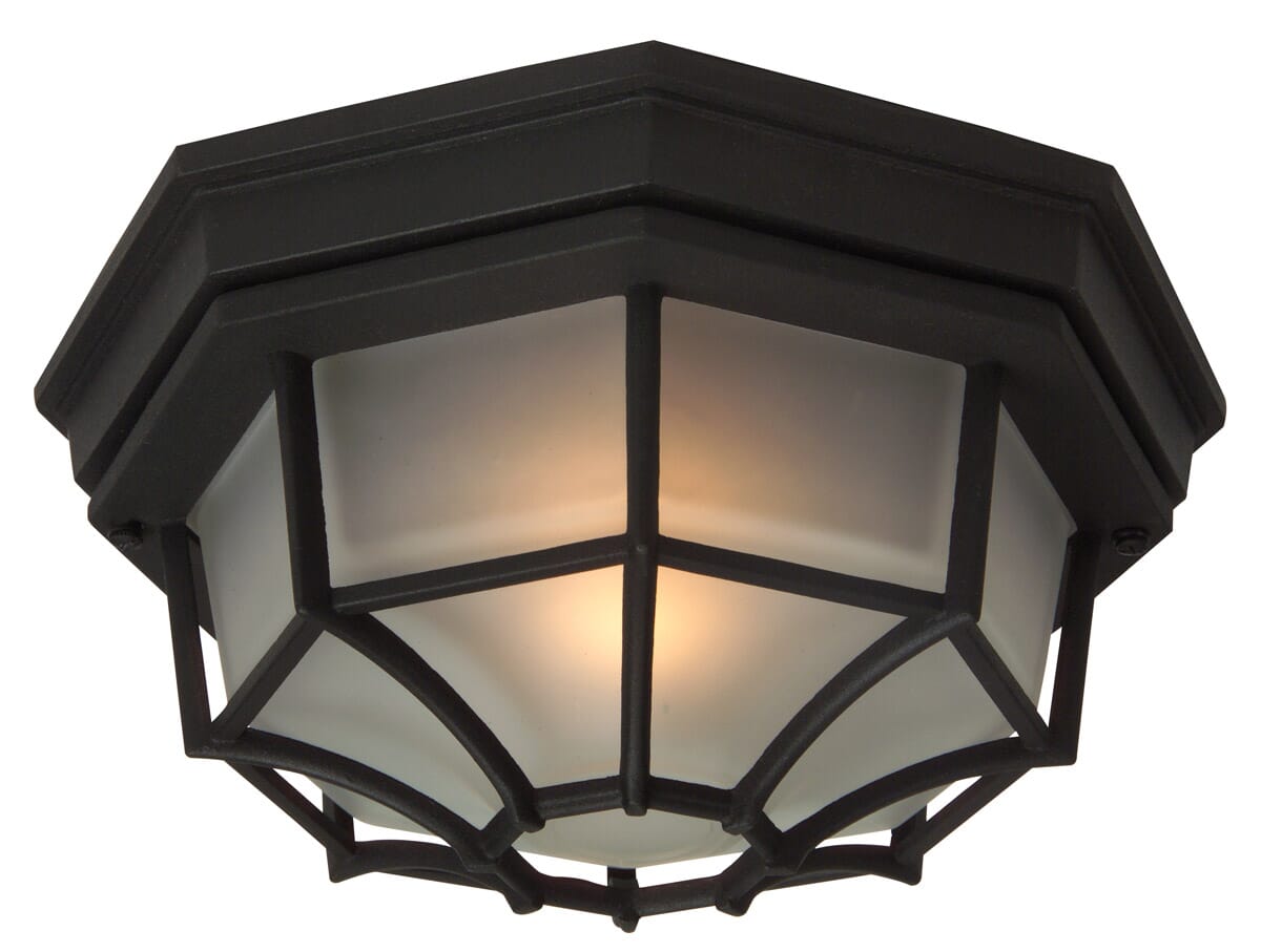 Exteriors by Craftmade Outdoor Bulkheads Cast Aluminum Large Flushmount in Matte Black