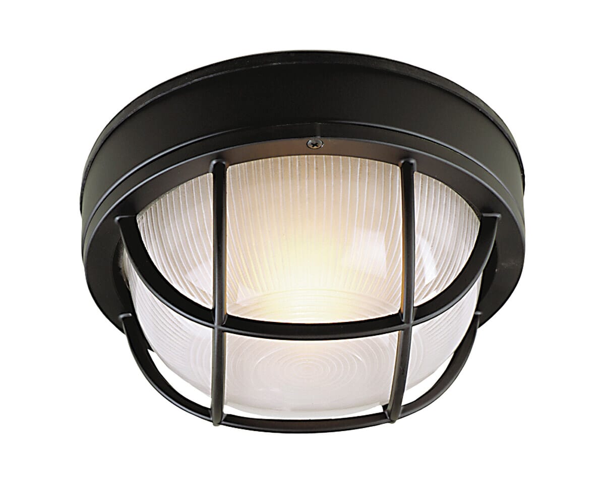 Exteriors by Craftmade Outdoor Bulkheads Cast Aluminum Small Ceiling Light in Matte Black