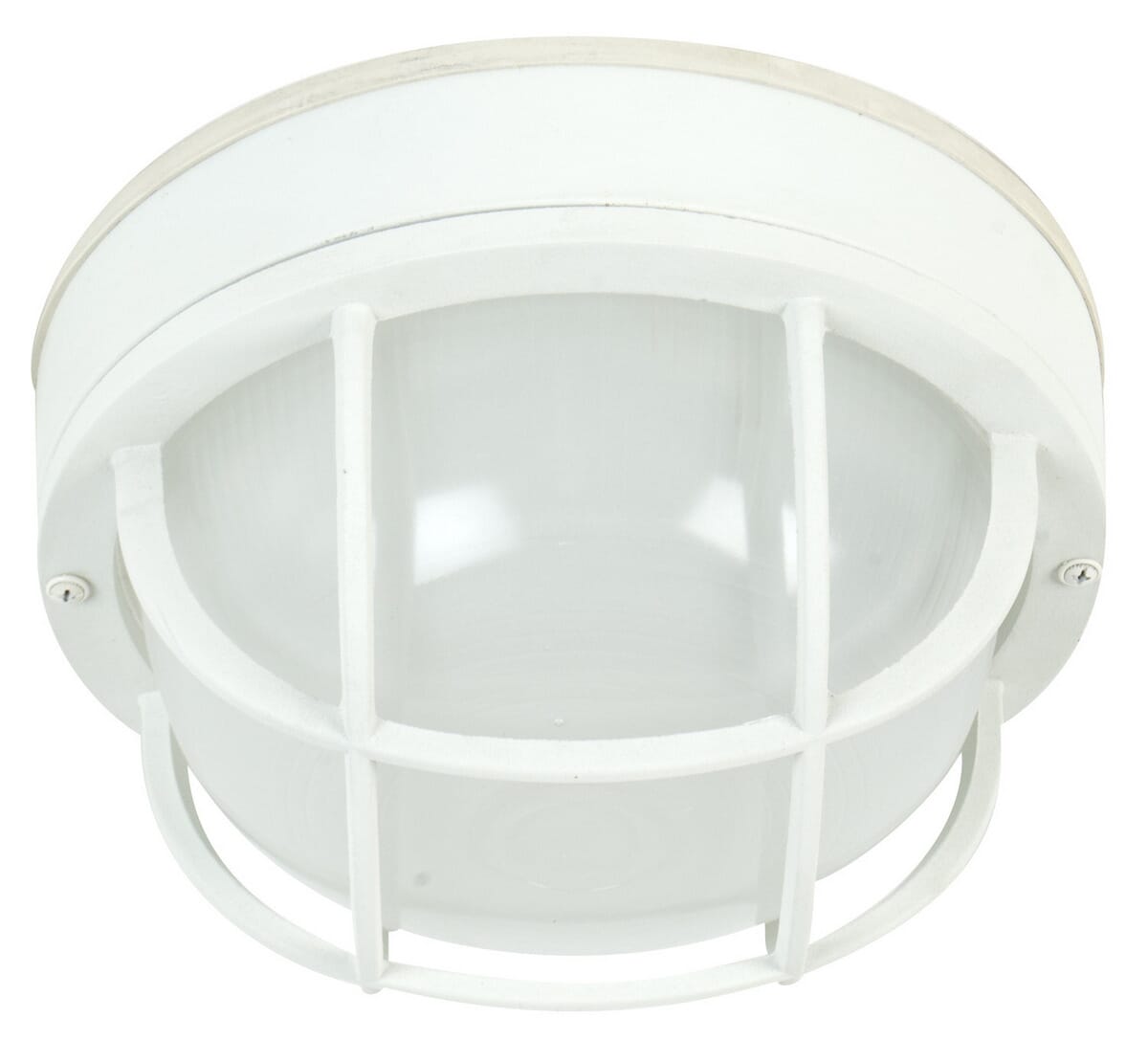 Exteriors by Craftmade Outdoor Bulkheads Cast Aluminum Large Flushmount in Matte White