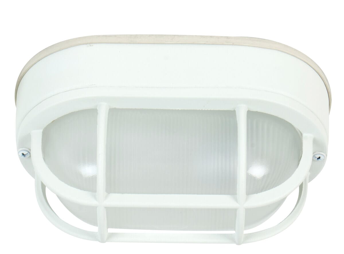 Exteriors by Craftmade Outdoor Bulkheads Cast Aluminum Small Flushmount in Matte White