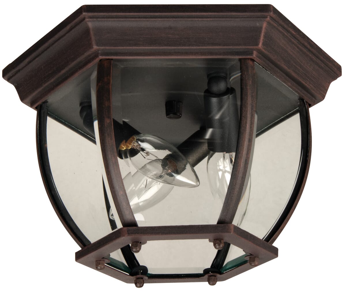 Exteriors by Craftmade Outdoor 11" Glass Flush Ceiling Light in Rust