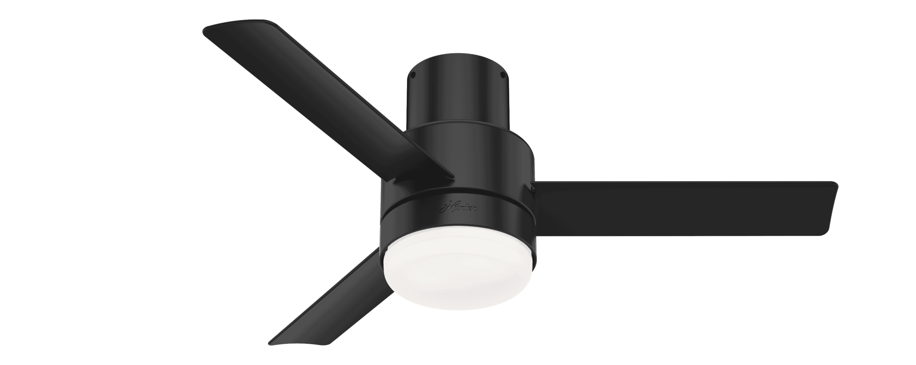 Hunter Gilmour 2-Light 44" Indoor Flush Mount Ceiling Fan in Matte Black